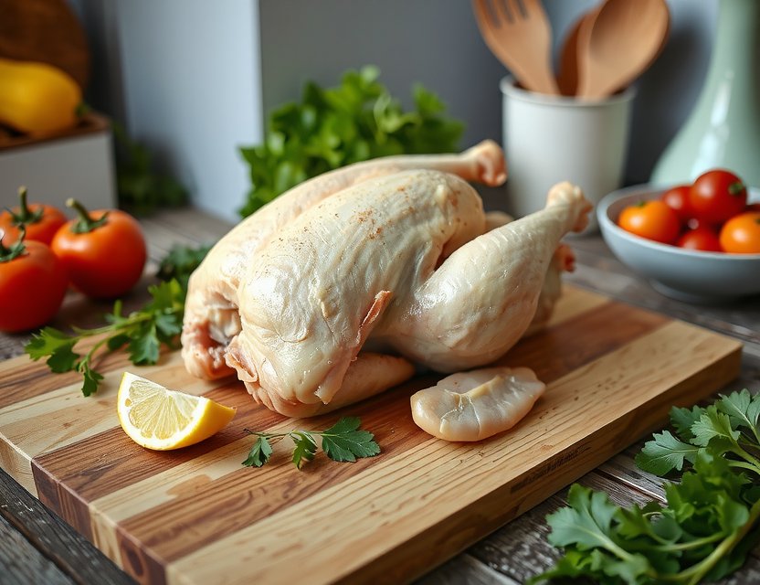 Pasture-raised whole chicken from sustainable poultry Schwäbisch Hall, fresh and ethical
