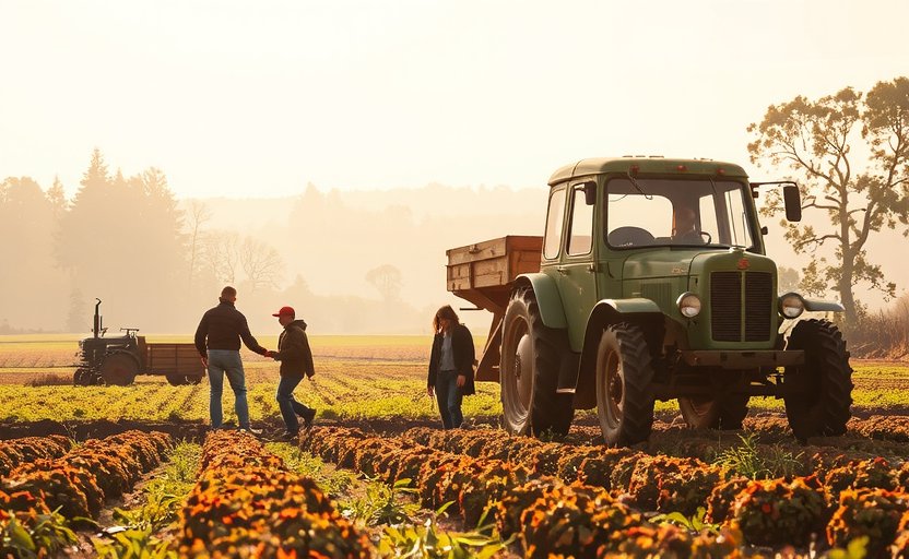 Vintage photo of farm founders in 1980